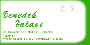 benedek halasi business card